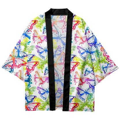 Tokyo-Tiger Vivid Butterfly Japanese Kimono Cardigan