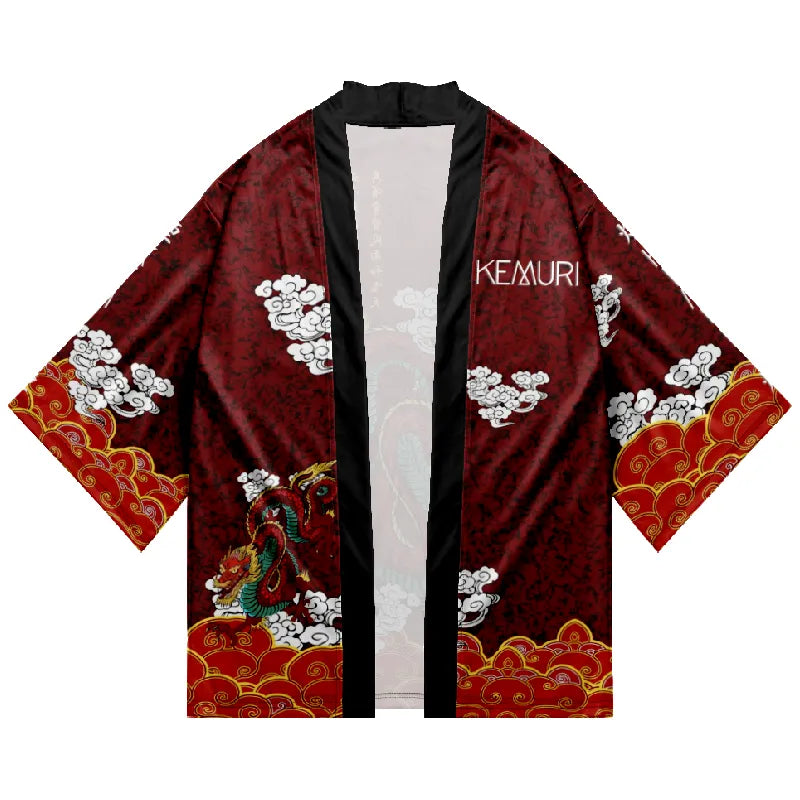 Tokyo-Tiger Auspicious Clouds Japanese Kimono Cardigan