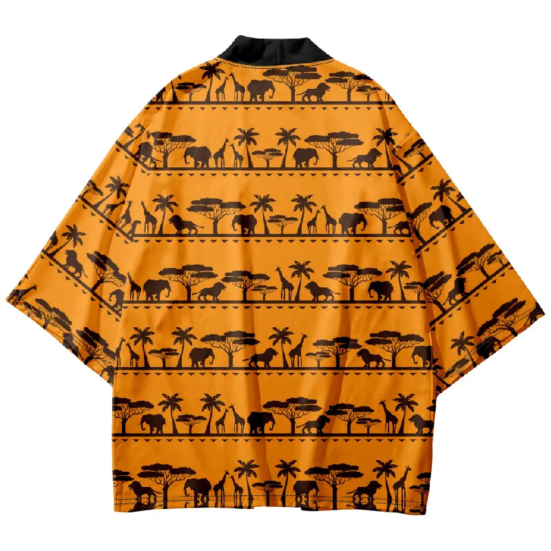 Tokyo-Tiger African Biological Patterns Kimono Cardigan