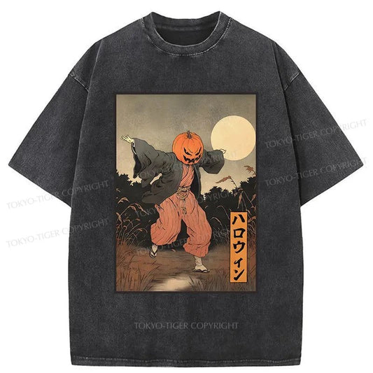 Tokyo-Tiger Japanese Pumpkin Monster Washed T-Shirt