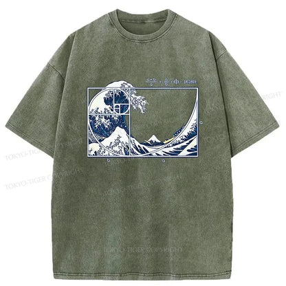 Tokyo-Tiger Ukiyoe Waves Japan Washed T-Shirt