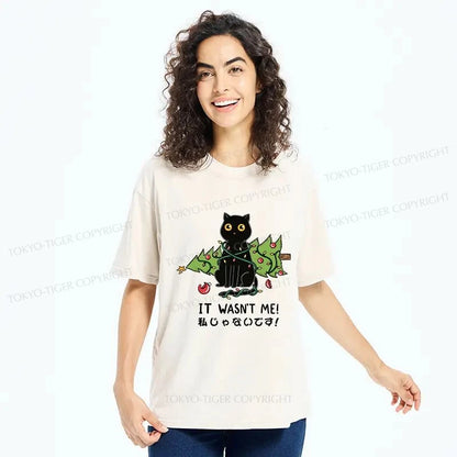 Tokyo-Tiger Cat Destroys Christmas Tree Washed T-Shirt