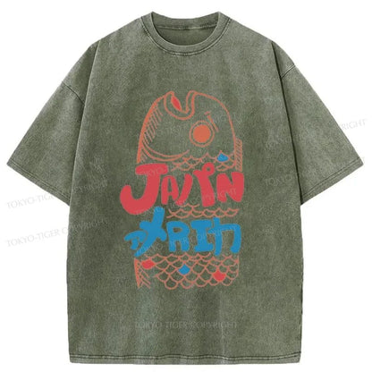 Tokyo-Tiger Japanese Fish Washed T-Shirt