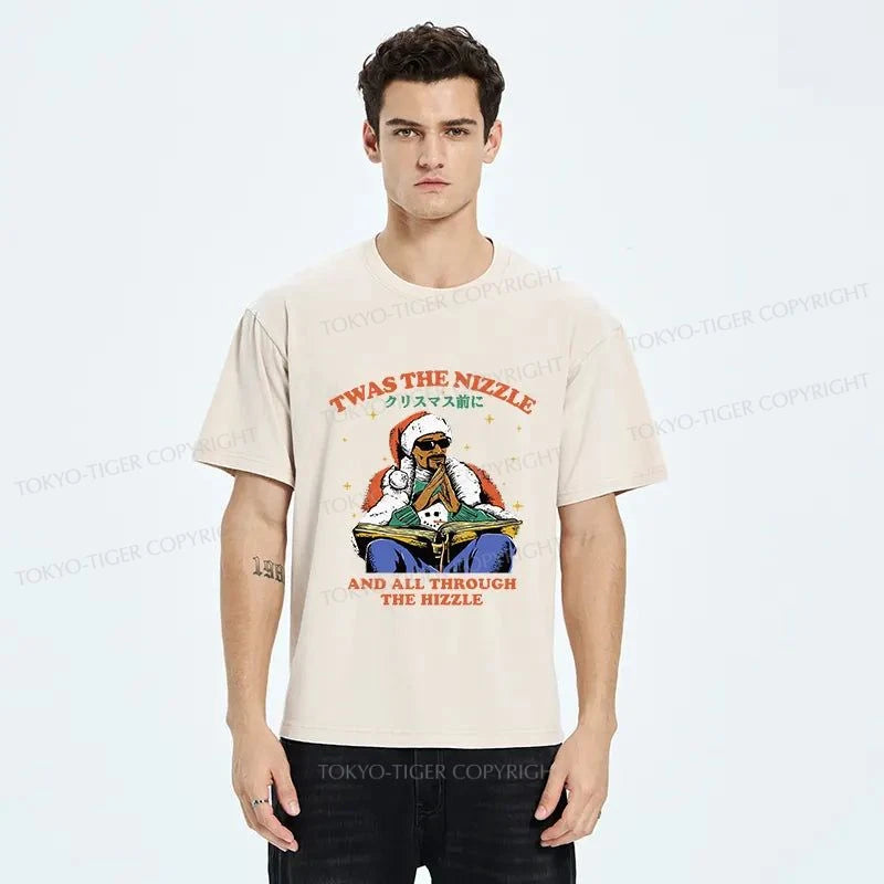 Tokyo-Tiger Christmas Funny Man Japan Washed T-Shirt