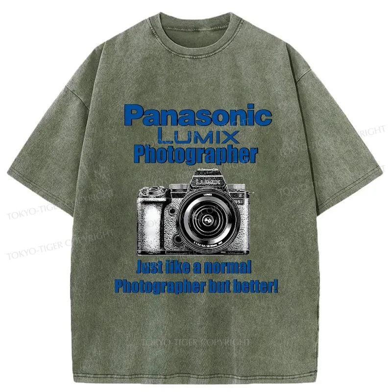 Tokyo-Tiger Panasonic Lumix Cameras Washed T-Shirt