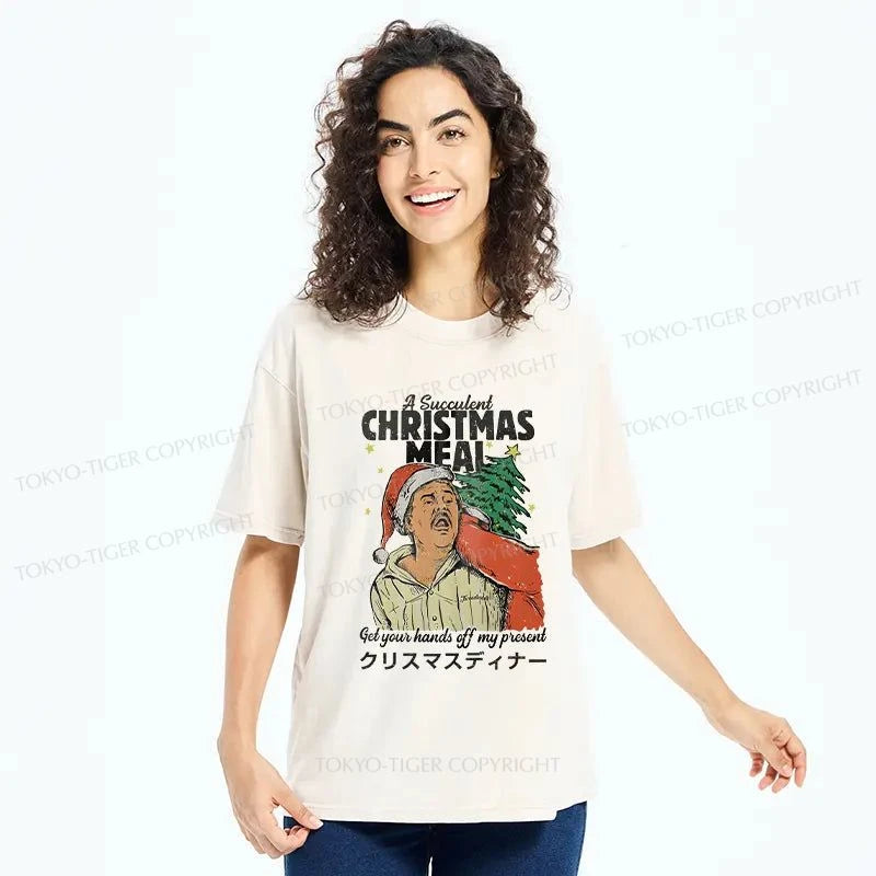 Tokyo-Tiger Christmas Meal Japan Washed T-Shirt