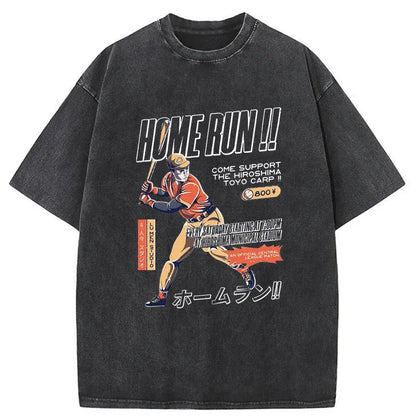 Tokyo-Tiger Home Run Motion Japanese Washed T-Shirt