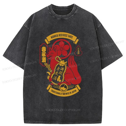 Tokyo-Tiger Rice Wine Japanese Washed T-Shirt