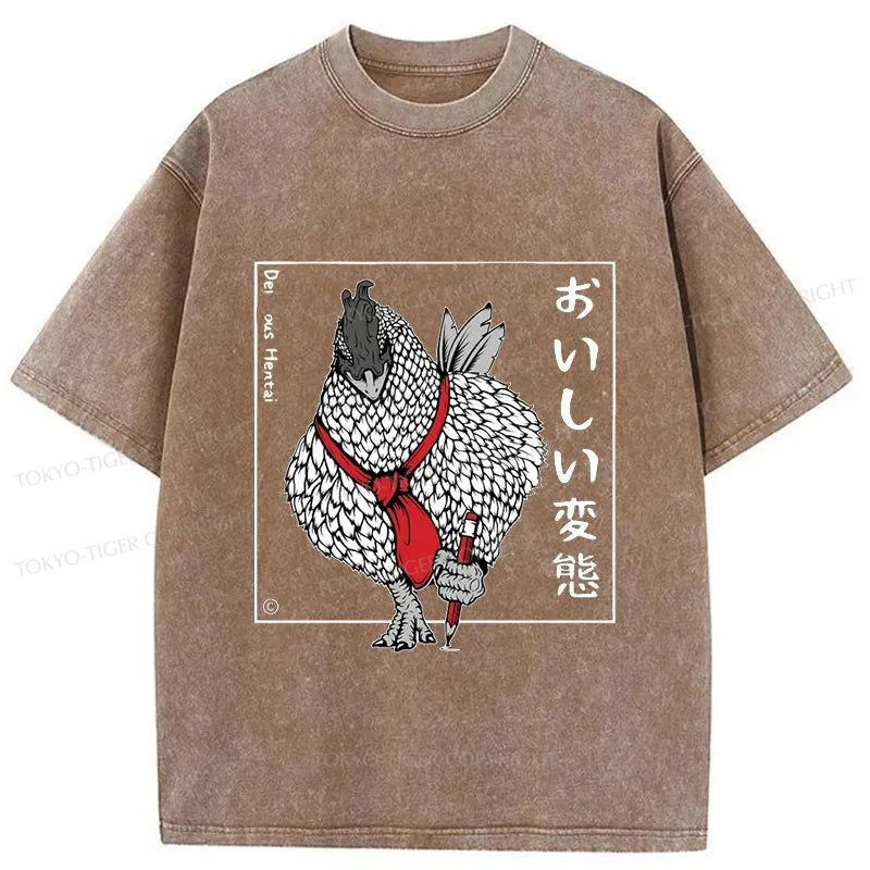 Tokyo-Tiger Delicious Hentai Japanese Washed T-Shirt