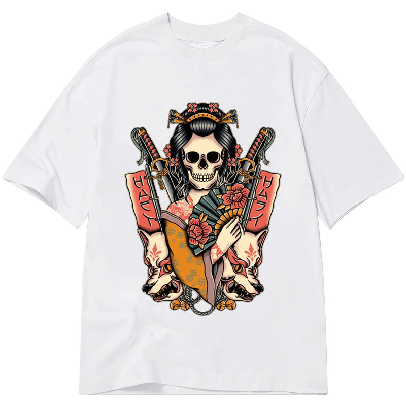 Tokyo-Tiger Samurai Geisha Skull Japanese Classic T-Shirt