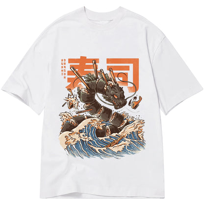 Tokyo-Tiger The Great Sushi Dragon Wave Classic T-Shirt
