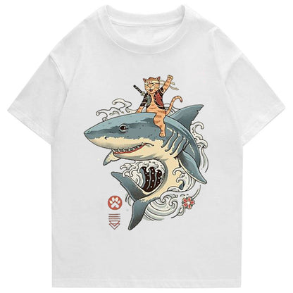 Tokyo-Tiger Neko Samurai Shark Classic T-Shirt