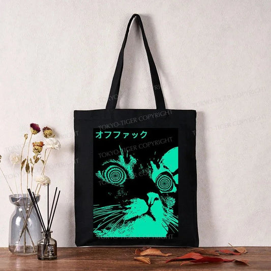 Tokyo-Tiger Cool Cat Japanese Tote Bag