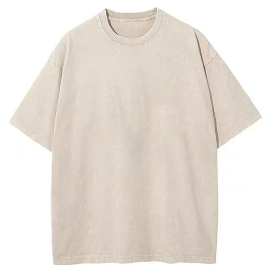 Tokyo-Tiger Unisex Basic Beige Washed T-Shirt