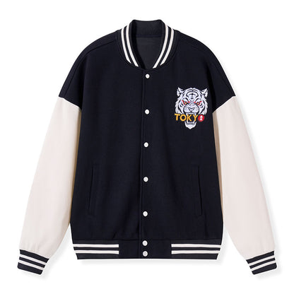 Tokyo-Tiger Norwegian Wood By Haruki Murakami Embroidery Varsity Jacket