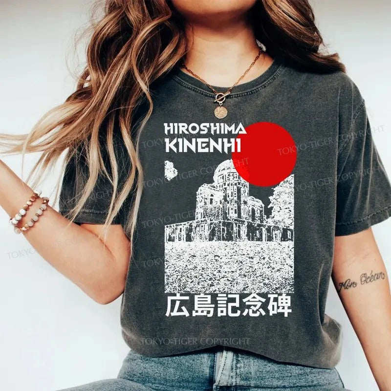 Tokyo-Tiger Hiroshima Memorial Japanese Washed T-Shirt