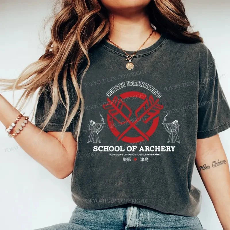 Tokyo-Tiger School Of Archery Japanese Washed T-Shirt