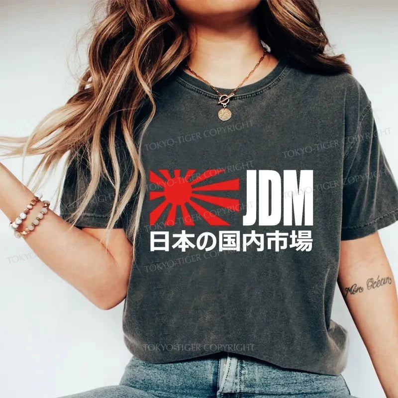 Tokyo-Tiger JDM Flag Logo Washed T-Shirt