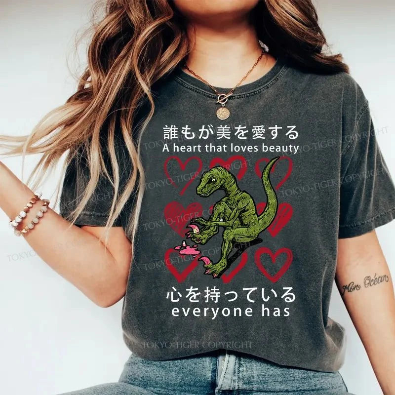 Tokyo-Tiger Dinosaur Nail Polish Japanese Washed T-Shirt