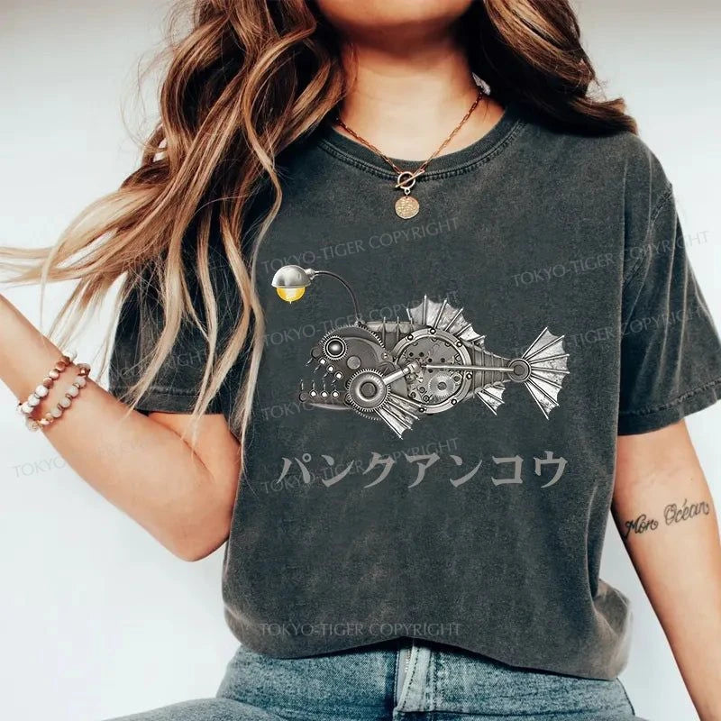 Tokyo-Tiger Anglerfish Japanese Washed T-Shirt