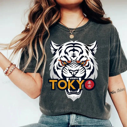 Tokyo-Tiger Logo Washed T-Shirt