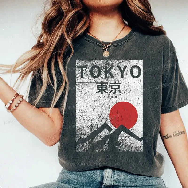 Tokyo-Tiger Tokyo Painting Japan Washed T-Shirt