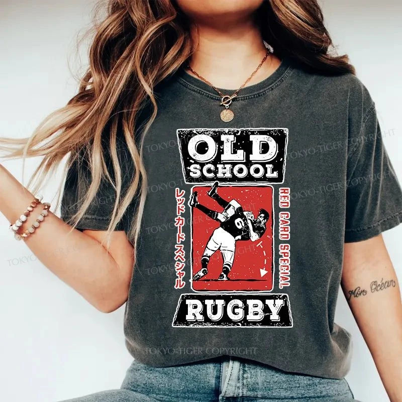 Tokyo-Tiger Old School Rugby Washed T-Shirt