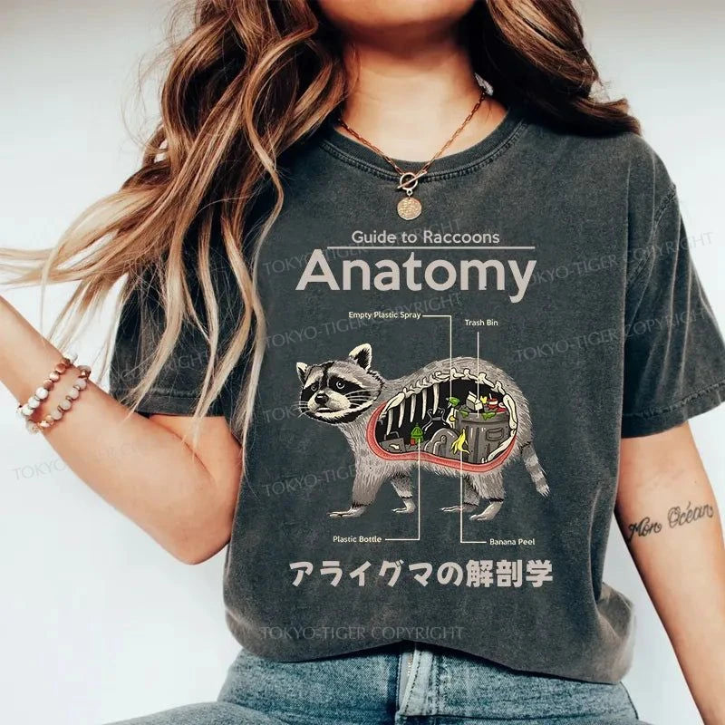 Tokyo-Tiger Anatomy Of A Raccoon Washed T-Shirt