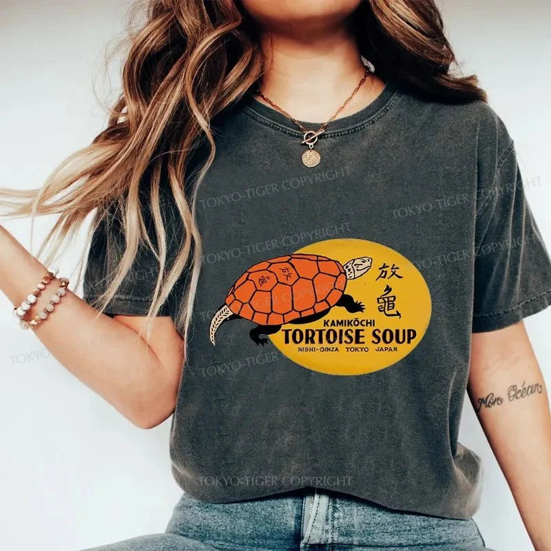 Tokyo-Tiger Japanese Tortoise Soup Washed T-Shirt