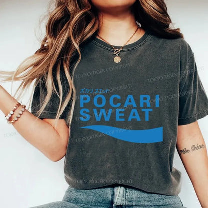 Tokyo-Tiger POCARI SWEAT Blue Washed T-Shirt