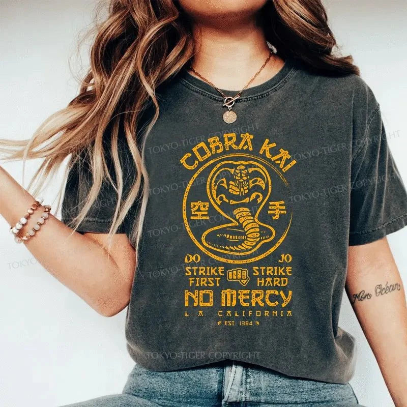 Tokyo-Tiger Karate Dojo Logo Cobra Kai Washed T-Shirt