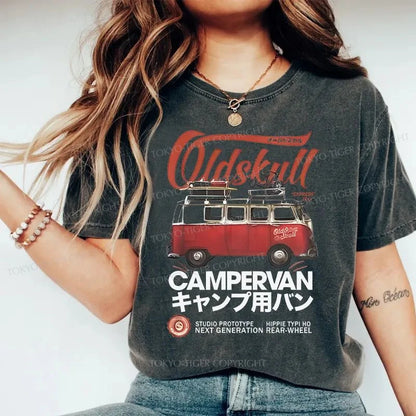 Tokyo-Tiger Campervan Vintage Washed T-Shirt