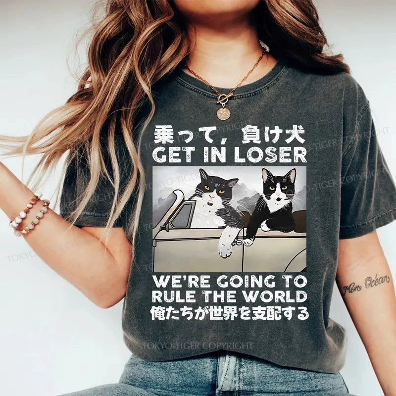 Tokyo-Tiger Cats Rule The World Washed T-Shirt