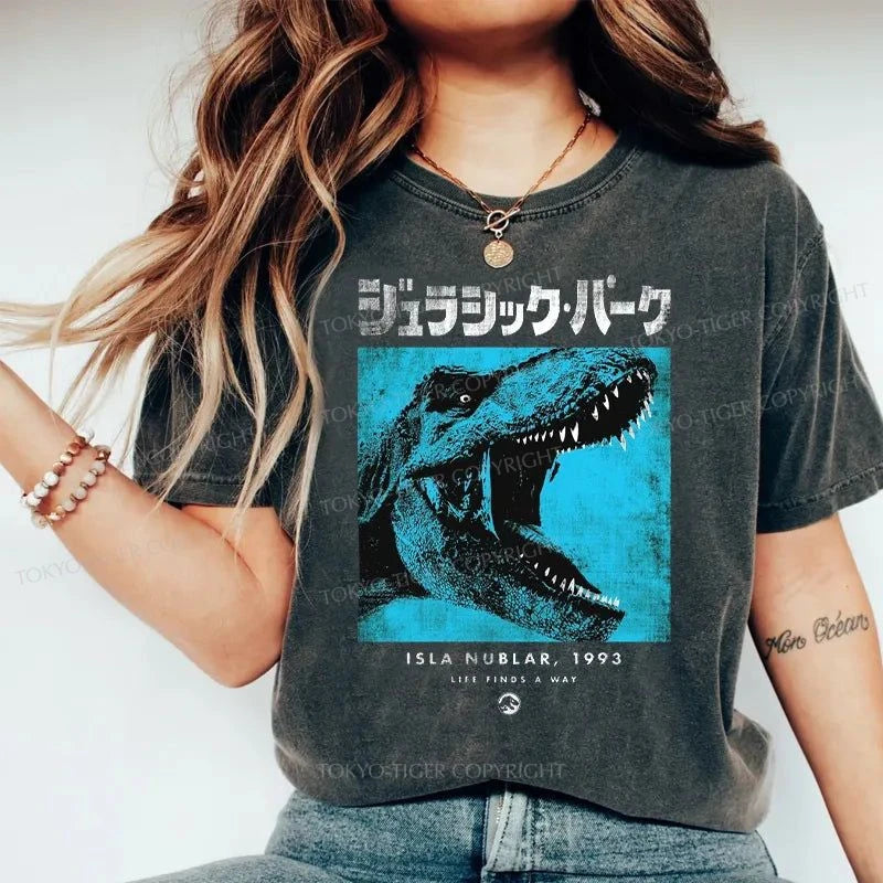 Tokyo-Tiger Jurassic Park T-Rex Japanese Washed T-Shirt