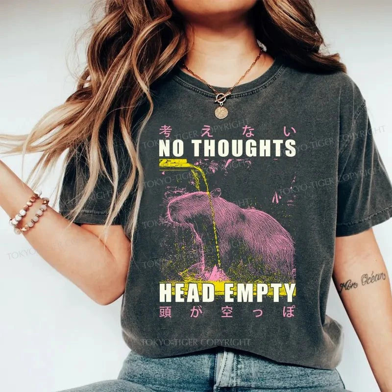 Tokyo-Tiger No Thoughts Head Empty Washed T-Shirt