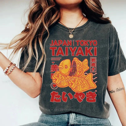 Tokyo-Tiger Taiyaki Japanese Washed T-Shirt