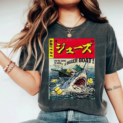 Tokyo-Tiger Killer Shark Poster Washed T-Shirt