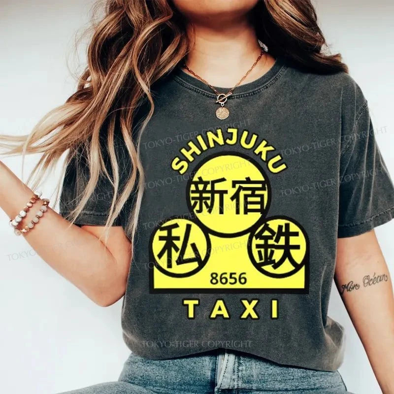 Tokyo-Tiger Shinjuku Taxi Washed T-Shirt