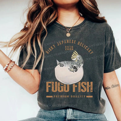 Tokyo-Tiger Fugu Fish Japanese Washed T-Shirt