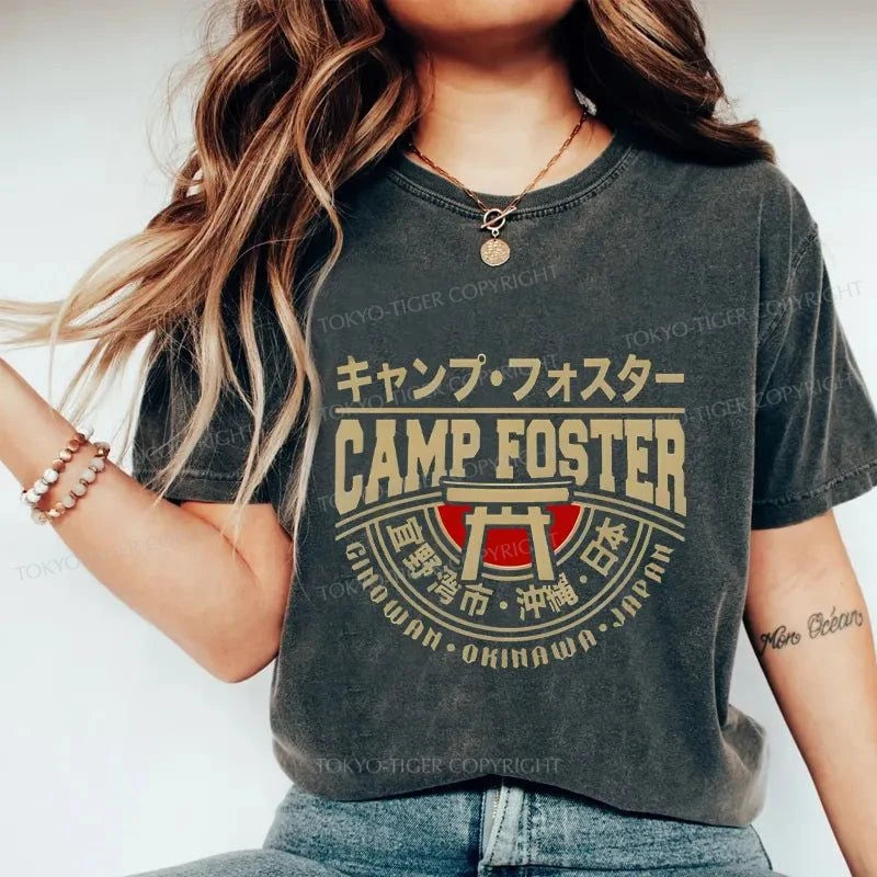 Tokyo-Tiger Camp Foster Okinawa Japanese Washed T-Shirt