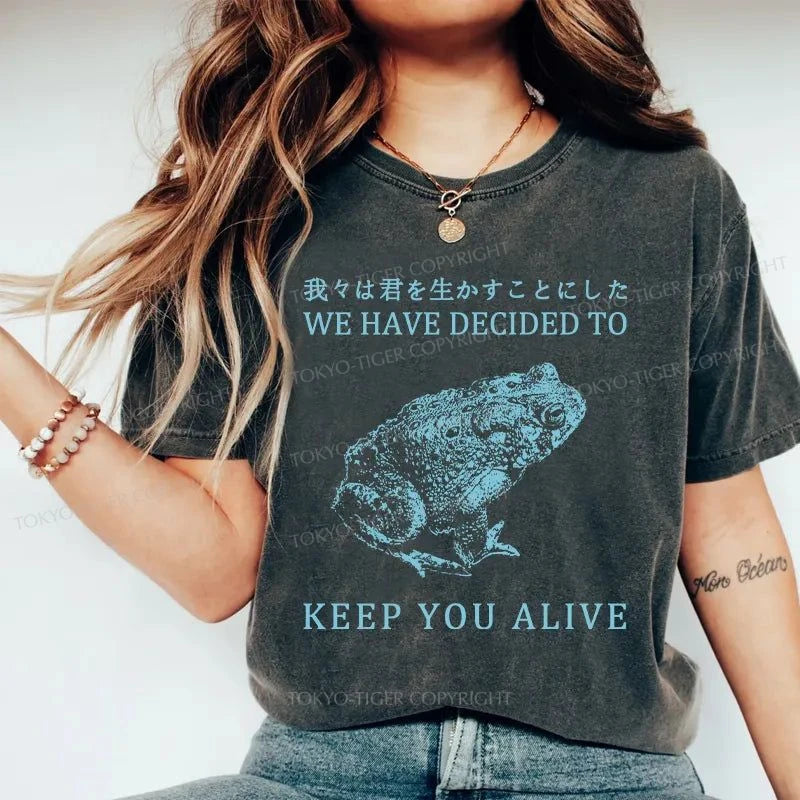 Tokyo-Tiger Keep Alive Frog Washed T-Shirt