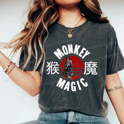 Tokyo-Tiger Monkey Magic Japan Washed T-Shirt