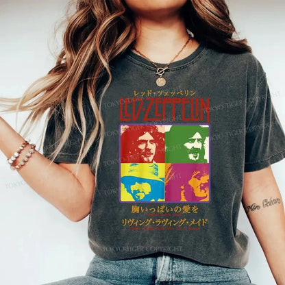 Tokyo-Tiger Led Zeppelin Japanese Washed T-Shirt