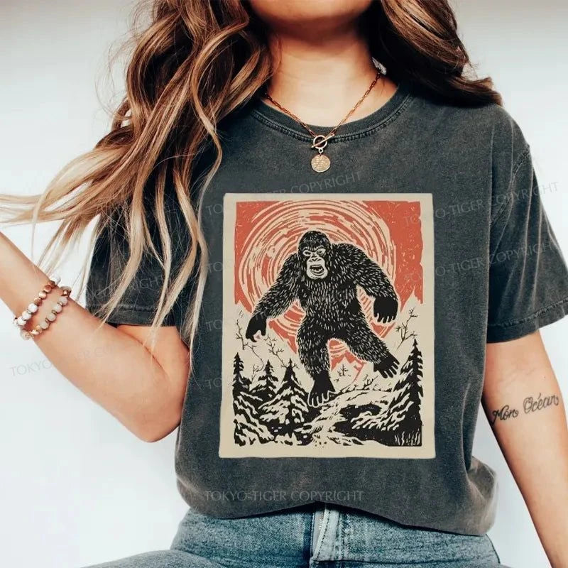 Tokyo-Tiger Bigfoot Monster Japanese Washed T-Shirt