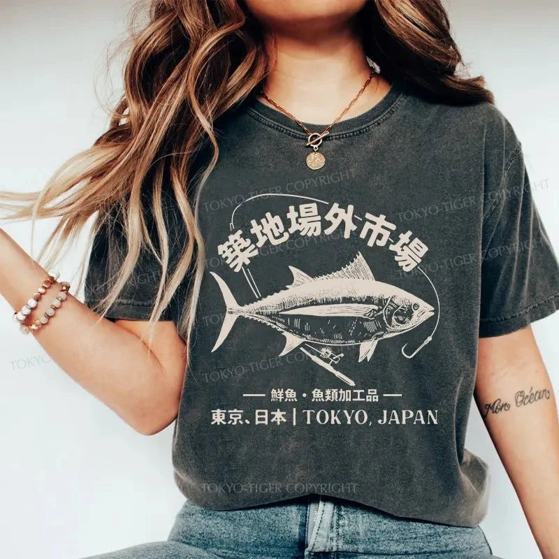 Tokyo-Tiger Tsukiji OTC Market Washed T-Shirt