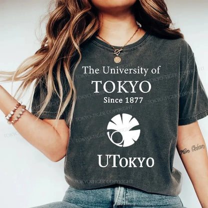 Tokyo-Tiger University Of Tokyo Logo Washed T-Shirt